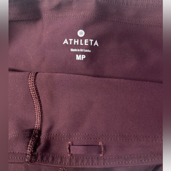 Athleta Ankle Tights Workout Yoga Leggings w/ reflective details Purple size MP - Picture 8 of 11